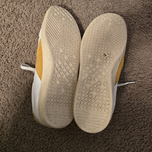Everlane The Releather Court White Mustard Sneakers 12.5 - Picture 7 of 9